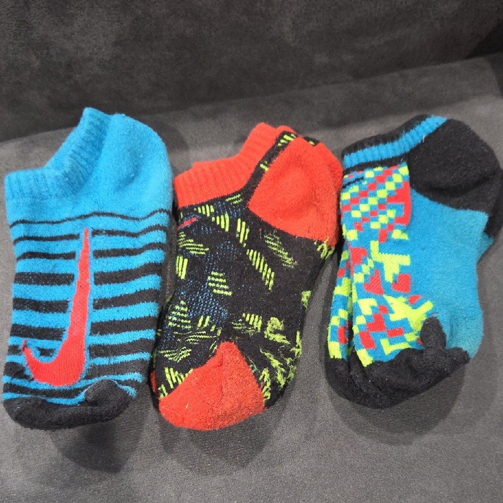 Nike Vibrant Athletic Socks - Blue, Red, Black
